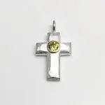 Silberanhänger mit 750er Gelbgoldfassung und Titanit, 400 Euro (ohne Kette)